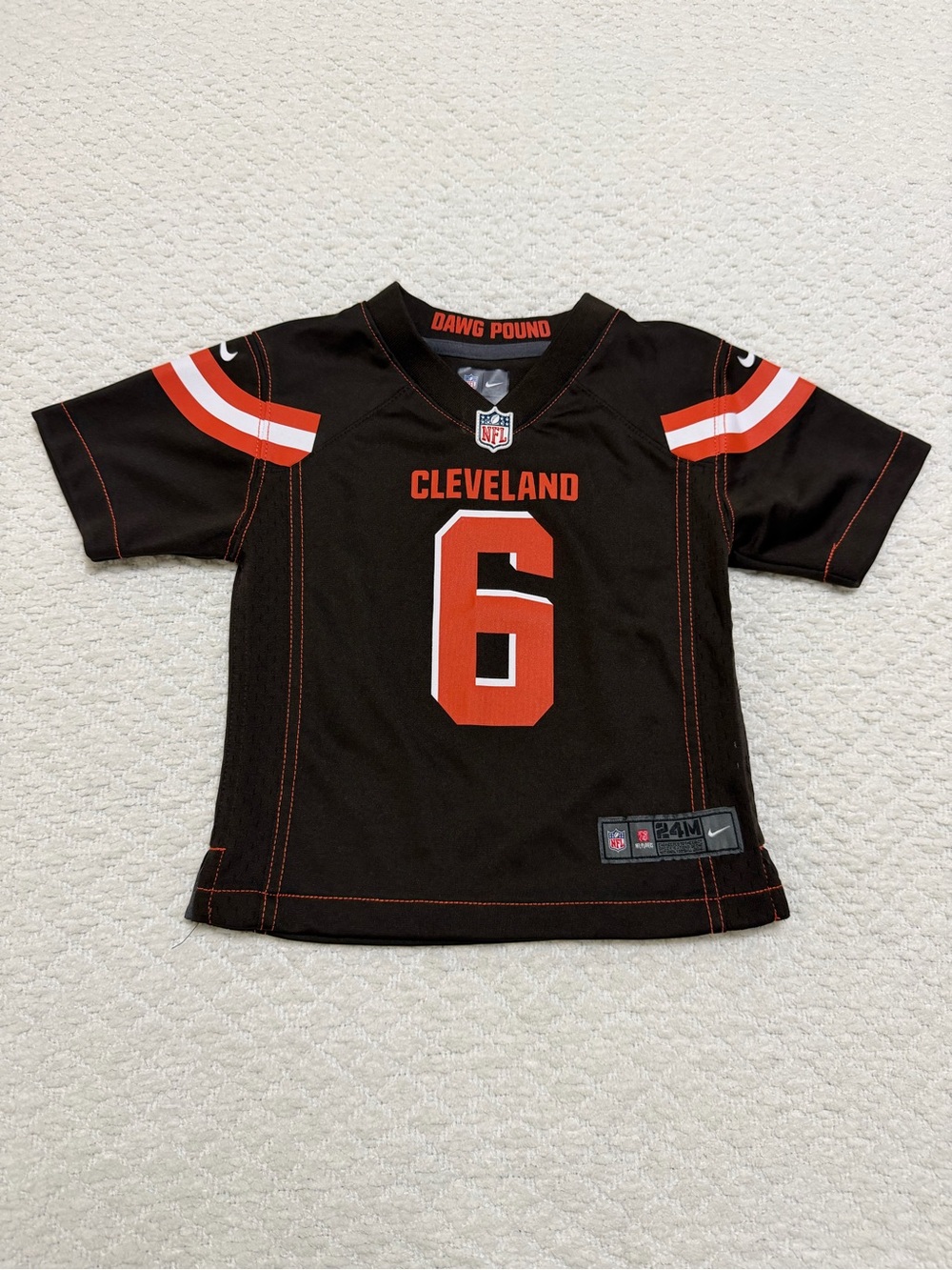 Authentic Nike On Field Cleveland Browns Baker Mayfield Jersey Kid’s Size 24 M